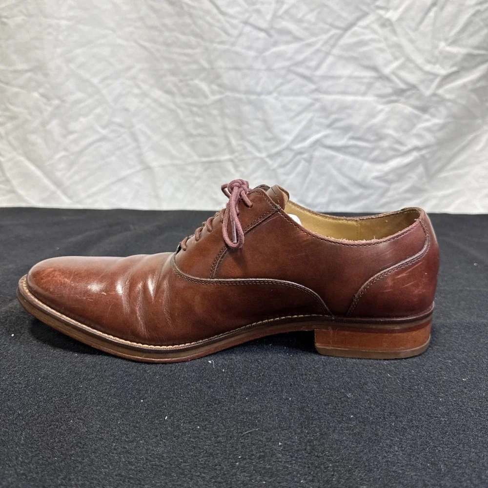 Cole Haan Men's 9.5M C12848 Brown Leather Lace Up Oxfords Dress Shoes